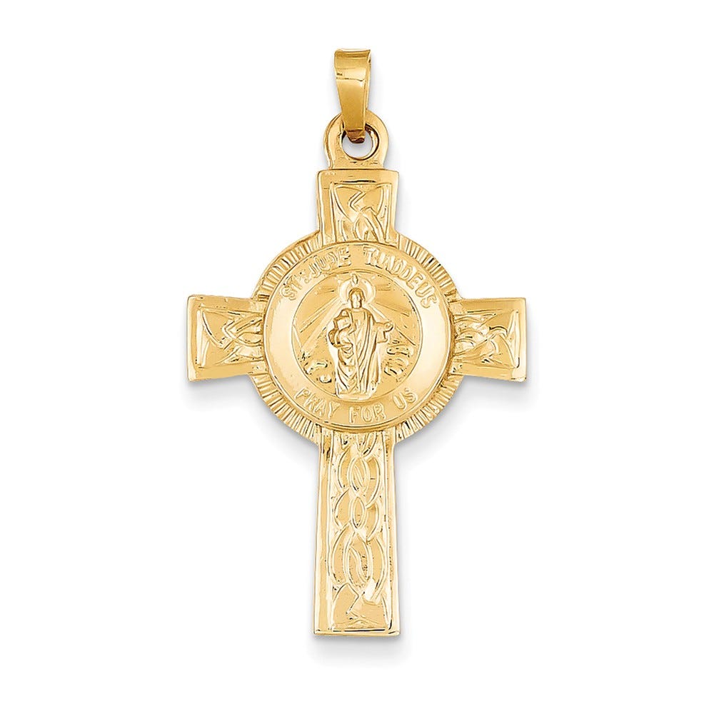 14k Cross w/St. Jude Medal Pendant