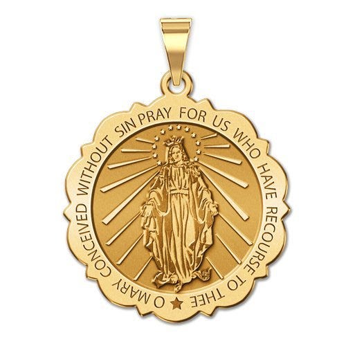 Miraculous Medal Scalloped Round "EXCLUSIVE"