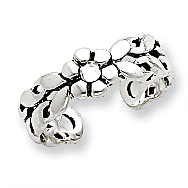 Sterling Silver Antiqued Swarovski Crystal Toe Ring