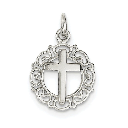 Sterling Silver Circle & Cross Pendant