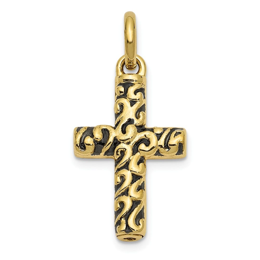 10K Cross Remembrance Ash Holder Pendant