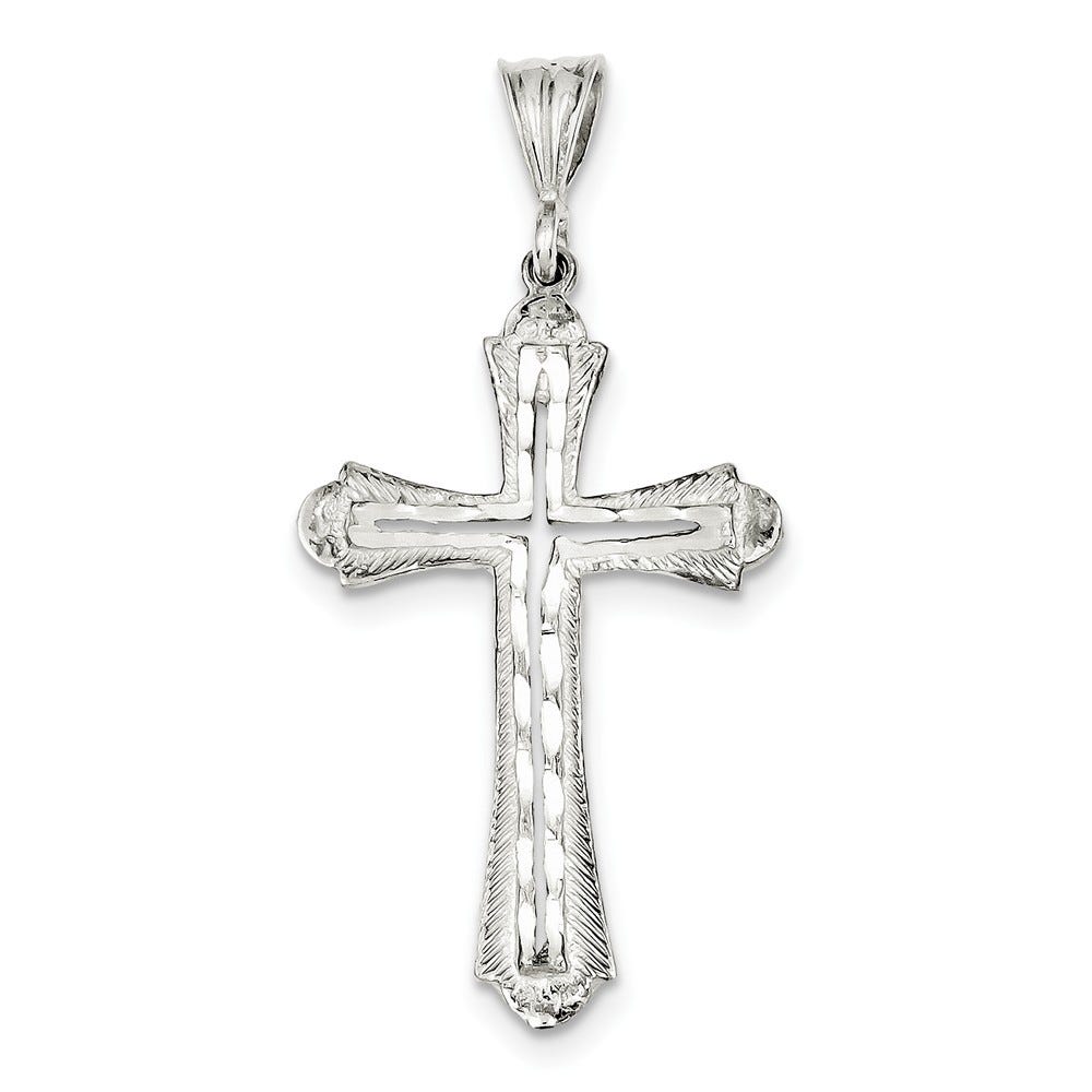 Sterling Silver Diamond-cut Cross Pendant