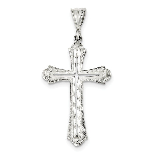 Sterling Silver Diamond-cut Cross Pendant