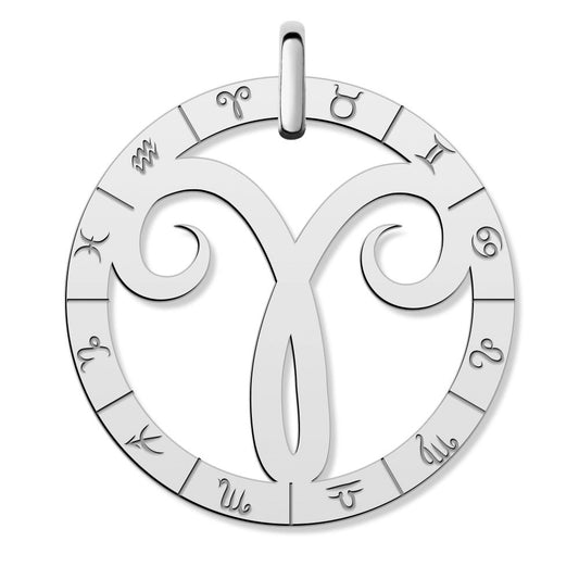 Cutout Round Aries Symbol Charm or Pendant