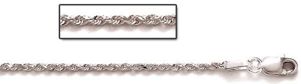 Sterling Silver 1.5mm Diamond Cut Rope Chain
