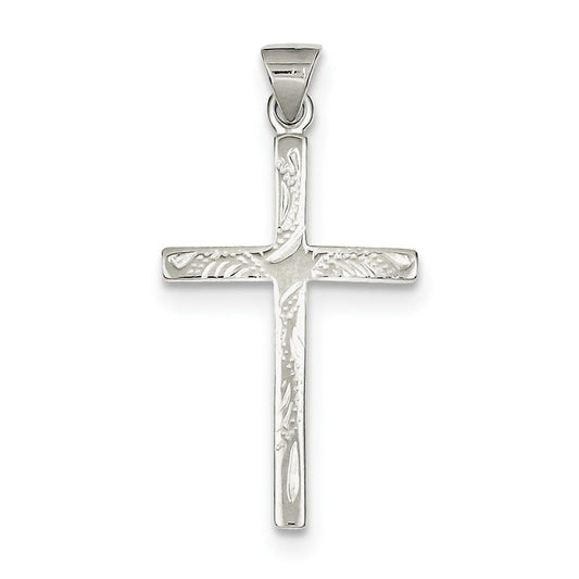 Sterling Silver Textured Cross Pendant