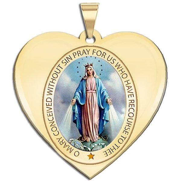 Miraculous Medal Heart Shaped Color "EXCLUSIVE"