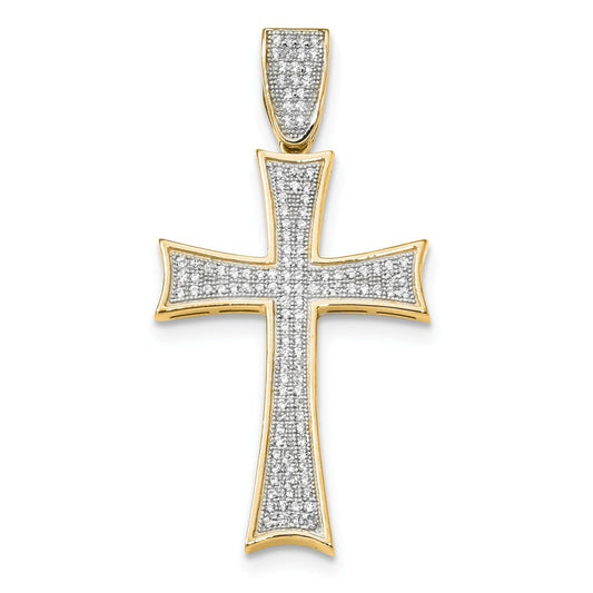 14k Micro Pav CZ Large Cross Pendant
