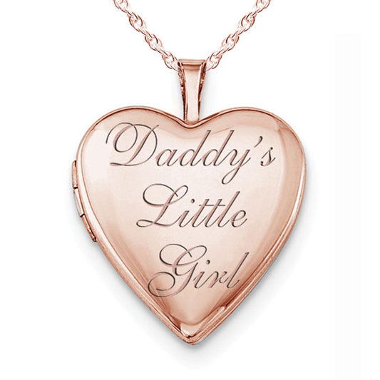 Rose Gold Plated "Daddy's Little Girl" Heart Photo Locket