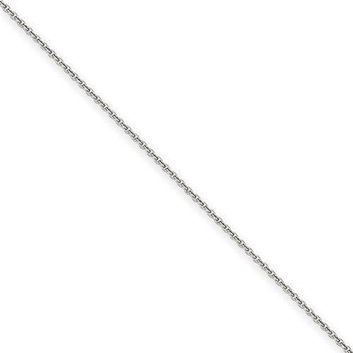 14k White Gold 1.65mm Solid Diamond-cut Cable Chain