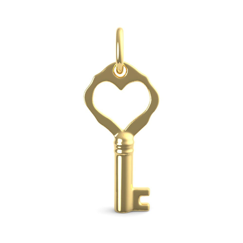 Petite Antique Heart Key Charm