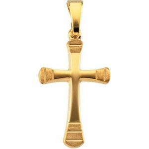 14K Yellow Gold CROSS PENDANT W/DESIGN