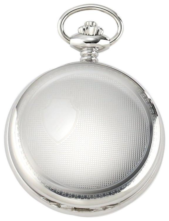 Charles-Hubert Paris Stainless Steel Hunter Case Mechanical Pocket Watch