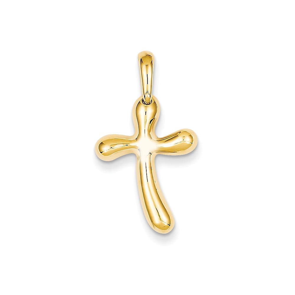 14k Polished Freeform Cross Pendant