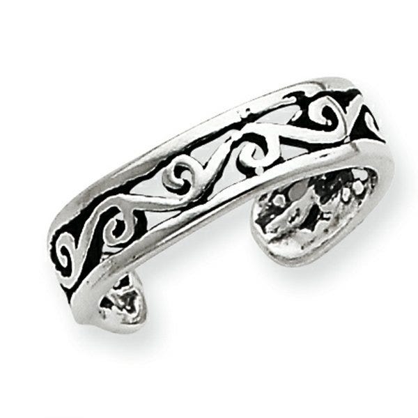 Sterling Silver Antiqued Toe Ring