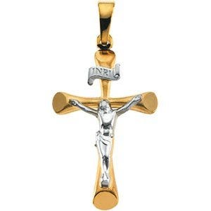 TWO-TONE CRUCIFIX PENDANT