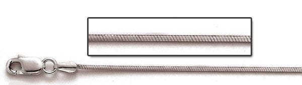 Sterling Silver 1.2mm Round Snake Chain
