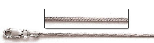 Sterling Silver 1.2mm Round Snake Chain