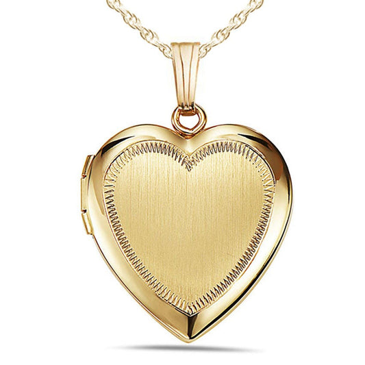 14K Gold Filled Yellow Heart Photo Locket - 3/4 inch x 3/4 inch