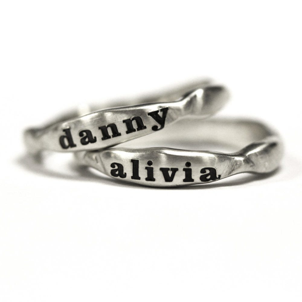 Personalized Stackable Name Ring