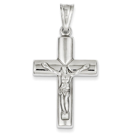 14k White Gold Reversible Crucifix /Cross Pendant