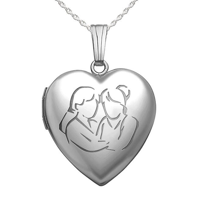 Sterling Silver Sister's Devotion Heart Photo Locket