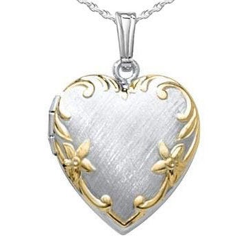 Sterling Silver & Gold Tone Heart Photo Locket