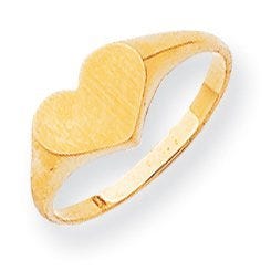 Solid Gold Single Heart Engravable Ring