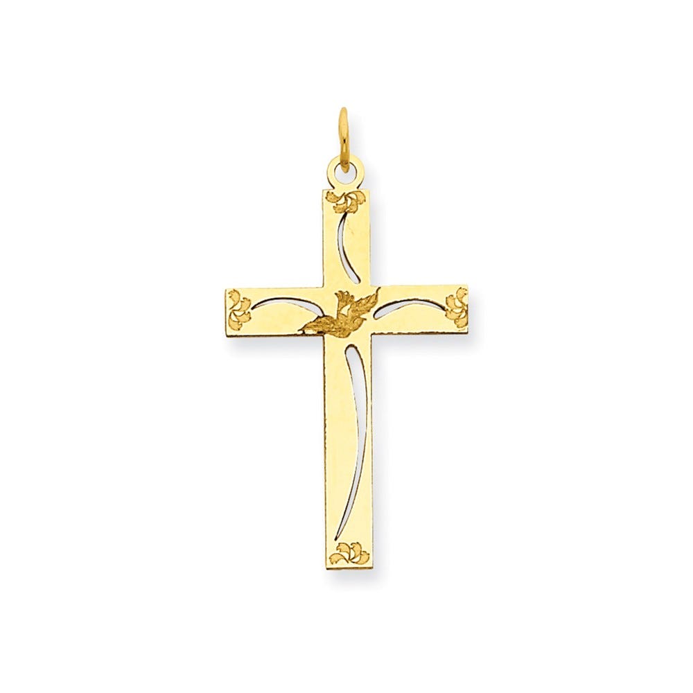 14K Laser Designed Cross Pendant