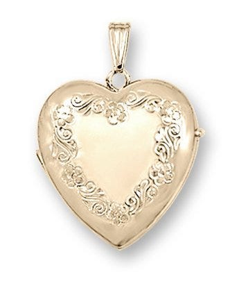 Solid 14K Yellow Gold Heart Four Photo Locket