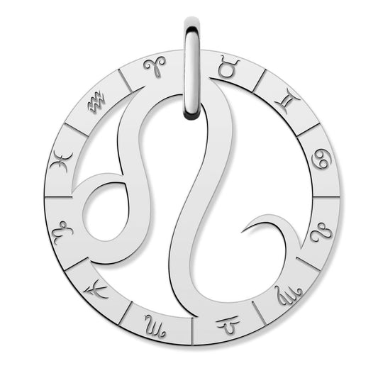 Cutout Round Leo Symbol Charm or Pendant