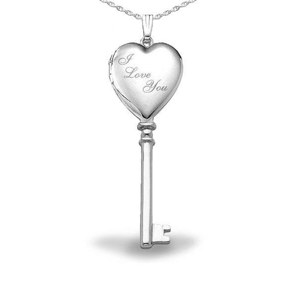 Sterling Silver " I Love You " Key Photo Locket