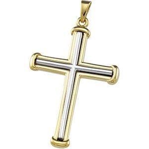 14K Two-Tone Gold CROSS PENDANT
