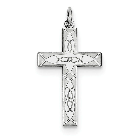 Sterling Silver Laser Designed Cross Pendant