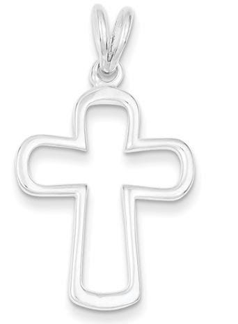 Sterling Silver Outlined Cross Pendant