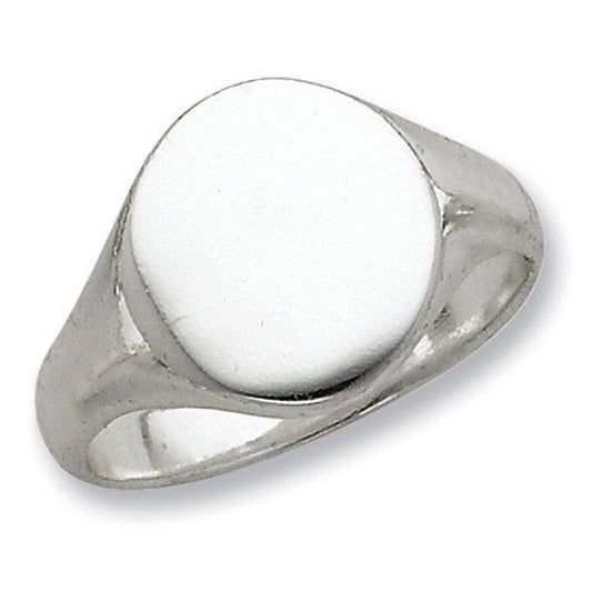 Sterling Silver Men's Round Signet Ring
