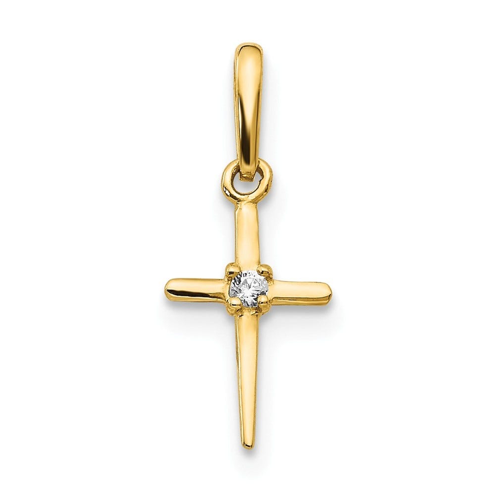 14k Madi K CZ Children\'s Cross Pendant