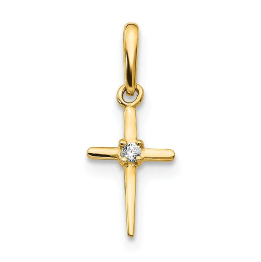 14k Madi K CZ Children\'s Cross Pendant
