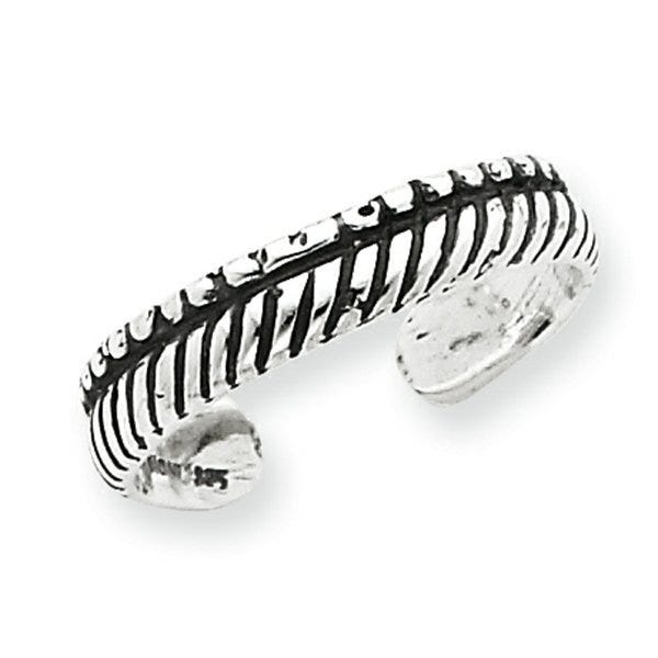 Sterling Silver Etched Toe Ring