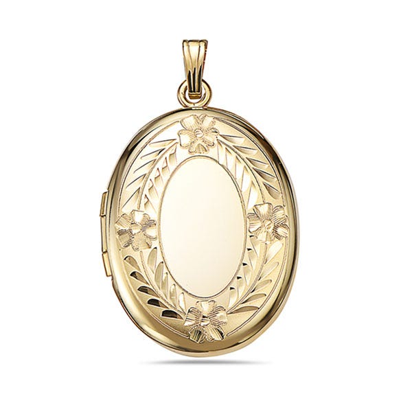 14k Gold Filled Oval Photo Locket - 1 inch x 1-1/4 inch