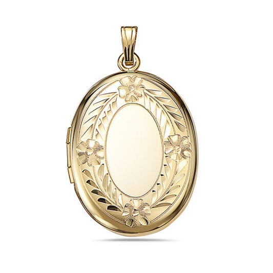 14k Gold Filled Oval Photo Locket - 1 inch x 1-1/4 inch