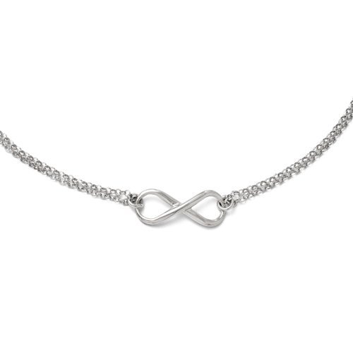 Sterling Silver Polished Infinity Symbol Necklace w/ 18 Inch Chain