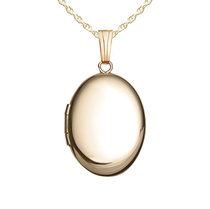 14k Gold Filled Small Oval Photo Locket - 1/2 inch x 2/3 inch