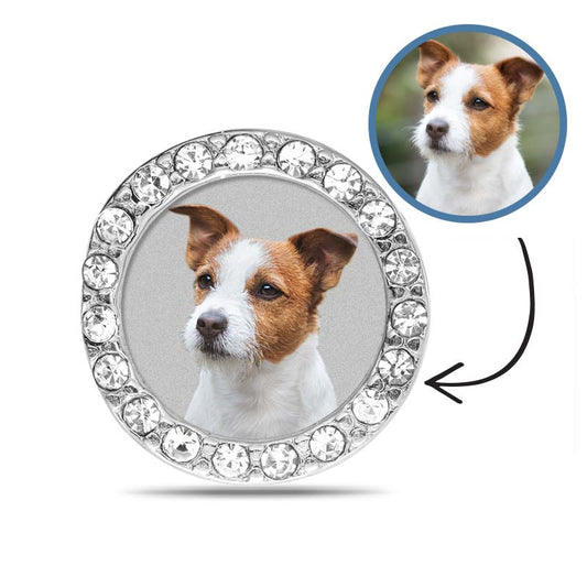 Additional Photo Engraved CZ Round Charm