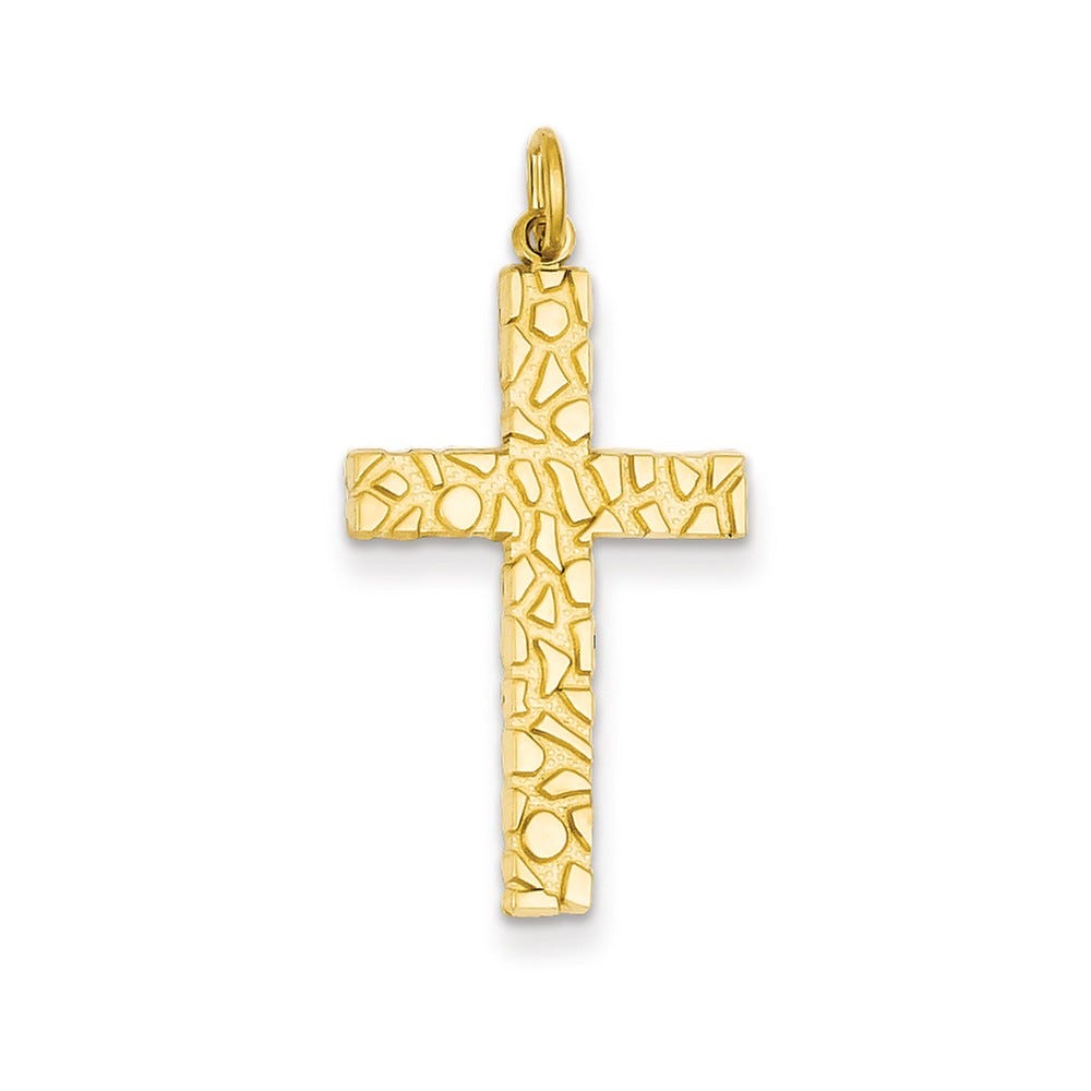 14k Nugget Style Cross Pendant
