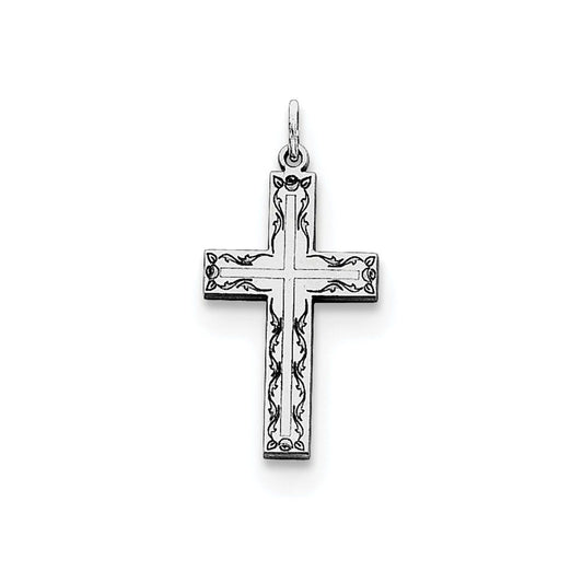 Sterling Silver Laser Designed Cross Charm