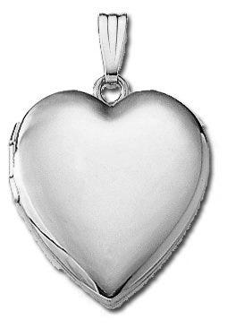 14k White Gold Classic Heart Photo Locket
