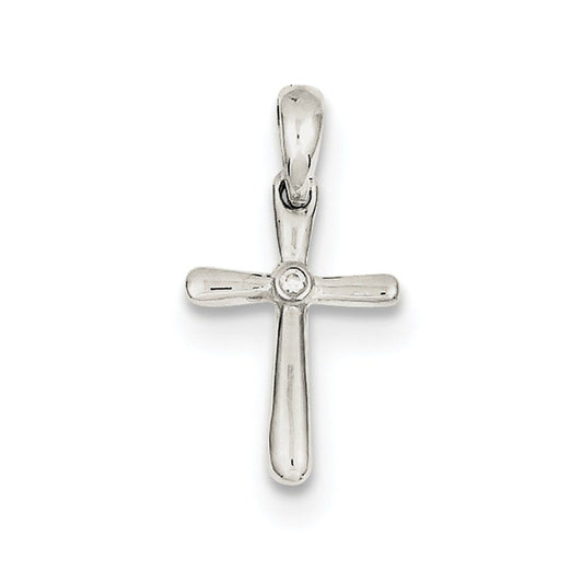 Sterling Silver CZ Cross Pendant