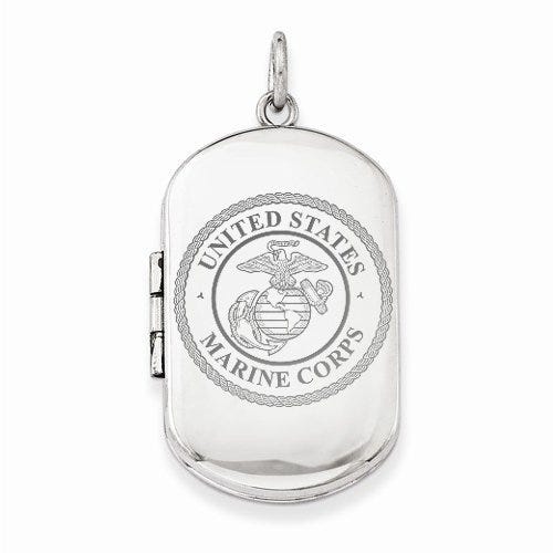 Sterling Silver Marines Dogtag Locket
