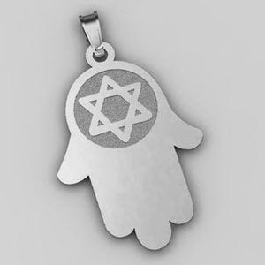 Hamsa Pendant w/ Star of David Symbol